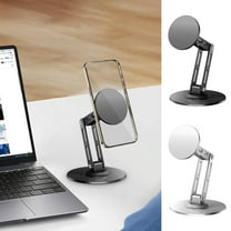 HBBKVI Phone Holder 3 - Foldable Metal Magnetic Mobile Phone Stand for Desk - Rotatable Multifunctional Stand for Live Streaming TV - Watching Phones Tablets