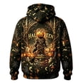 thumbnail image 3 of Hsovts Men Halloween Pullover Hoodie, Spooky Ghost Pumpkin Bat Graphic Long Sleeve Halloween Shirt, Soft Casual Daily Wear Top Brown L, 3 of 3