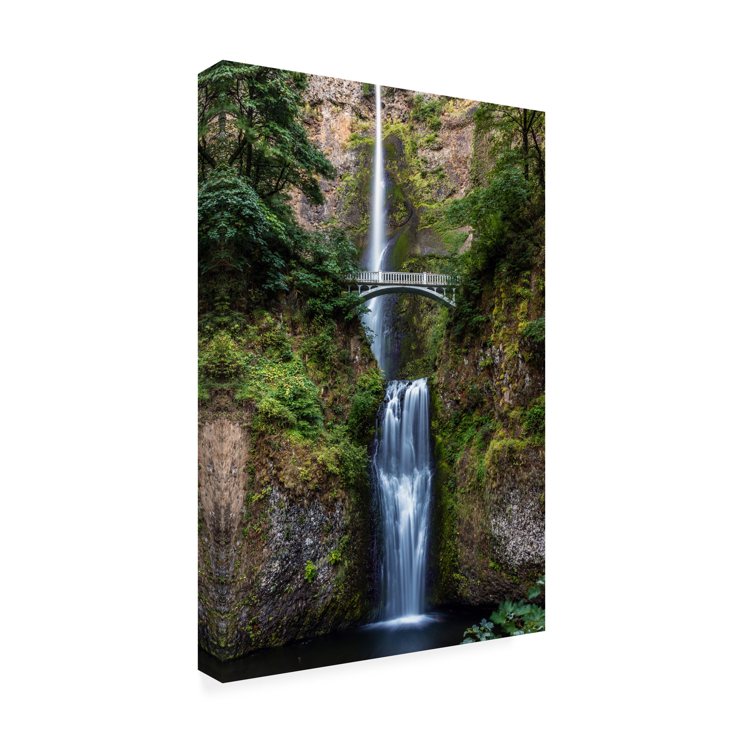 Trademark Fine Art Pierre Leclerc Multnomah Falls Canvas Wall Art - 12x19