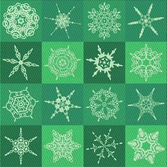 Ahgly Company Indoor Square Patterned Lime Mint Green Area Rugs, 5' Square
