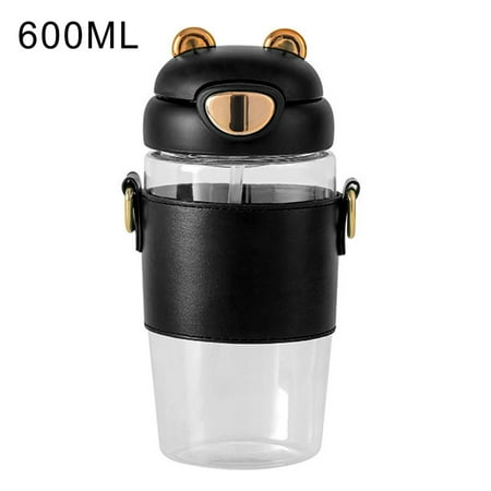 

Cartoon Bear Water Bottle with Straw BPA-Free 500ML Drinking Bottle for Kids
