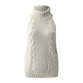thumbnail image 5 of JINMGG Womens Plus Size Clearance $5 Virgin-Killer Backless Long Tie Open Turtleneck Sleeveless Sweaters White XXL, 5 of 7