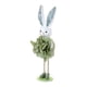 thumbnail image 2 of Conejito de Pascua de pie con flor, muñeco decorativo, accesorio para fotos, regalo Verde, 2 of 8
