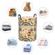 thumbnail image 4 of Balery 70s Hippie Style Cesta de ropa redonda con asas, impermeable, independiente, para ropa, juguetes, dormitorio y familia-Medium, 4 of 6
