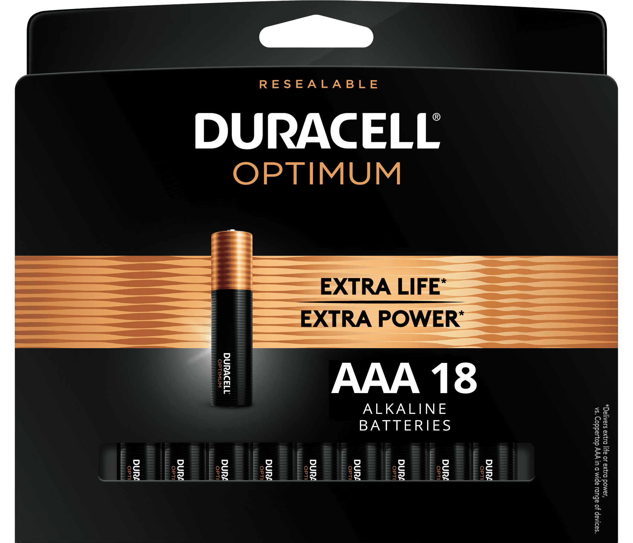 Duracell Optimum 1.5V Alkaline AAA Batteries, Convenient Resealable