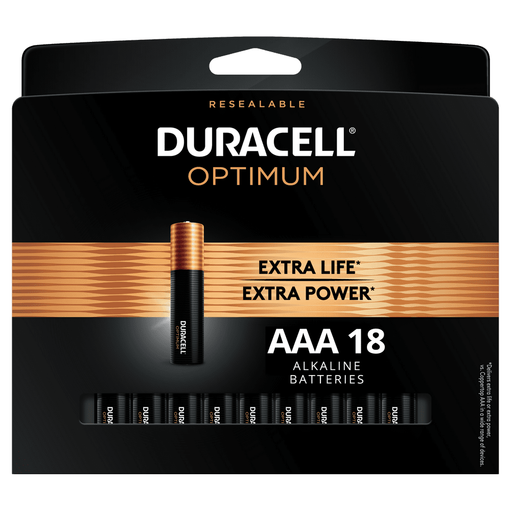 Duracell Optimum AAA Battery, Triple A Batteries with Resealable Package, 18 Pack