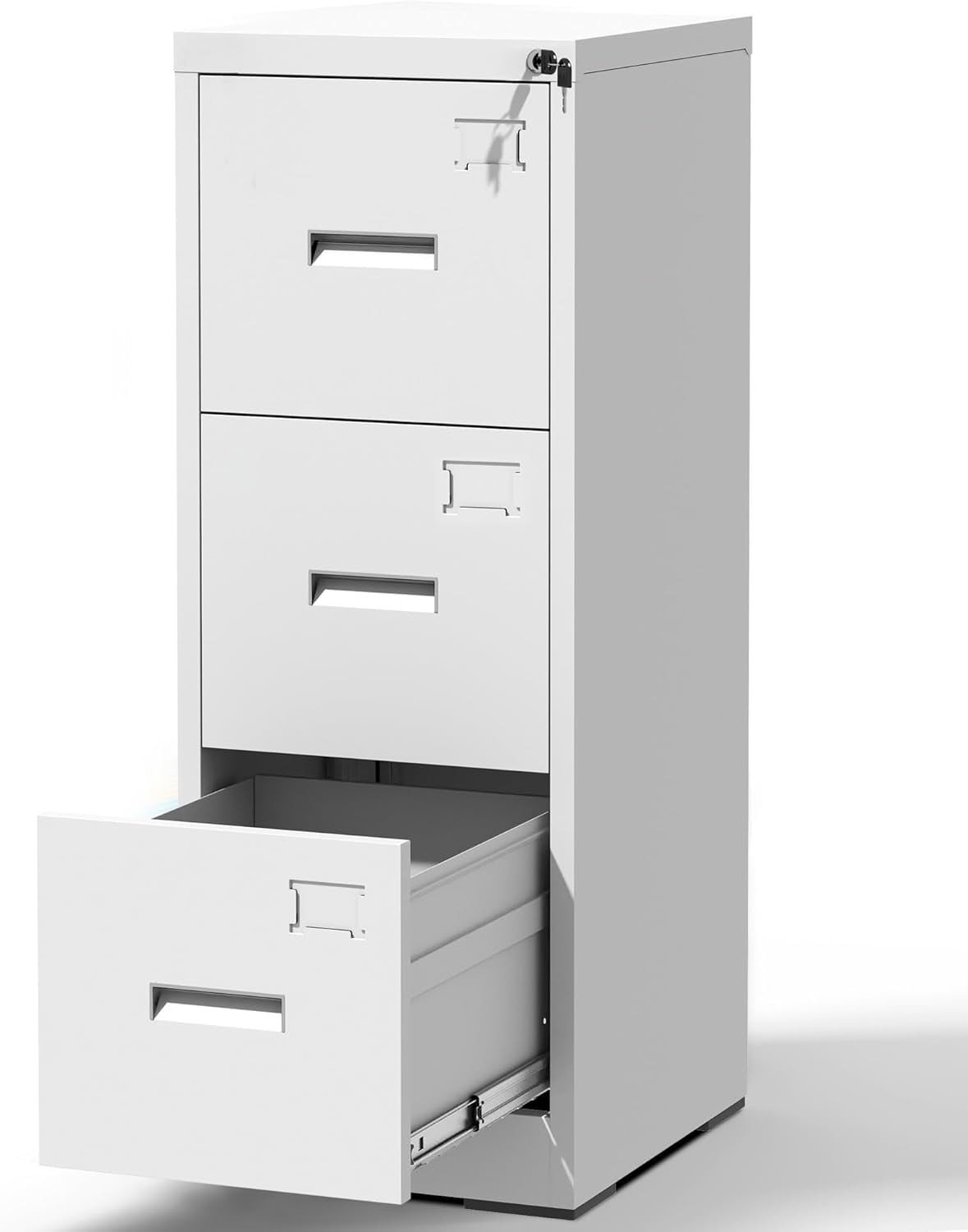 AQY 2 Drawer File Cabinet with Lock, Metal Filing Cabinets for Home Office, 18" Deep Heavy Duty Vertical Storage Cabinet for Hanging A4/Letter/Legal Size Files, Assembly Require