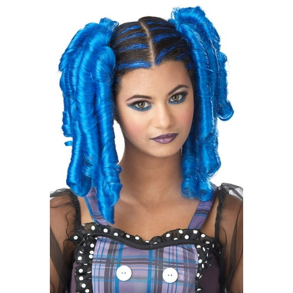 Anime Curls with Hairscara Costume Wig (Blue)