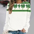 thumbnail image 3 of Pounoo St Patricks Day Long Sleeve Shirt for Women Shamrock Art Print Tops Fashion Comfortable Casual Saint Patricks Sweatshirt Gift, 3 of 7