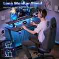 thumbnail image 7 of 39 Inch Gaming Desk with LED Lights & Power Outlet, Small Gaming Computer Desk with Storage Shelves, L Shaped Gamer Workstations with Monitor Stand for Bedroom, Carbon Fiber Black, 7 of 7