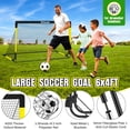 thumbnail image 3 of Set de porterías de fútbol KJSUE para niños con 2 redes de 6 x 4 pies, balón, bomba y accesorios, 3 of 7
