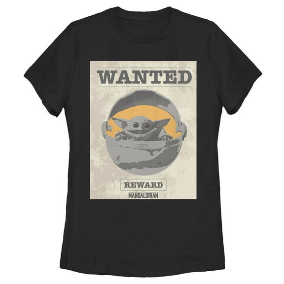 Women's Star Wars: The Mandalorian The Child Wanted Sign Graphic Tee Black 2X Large