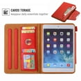 thumbnail image 3 of Dteck Folio Case For iPad mini 5 / iPad mini 4 / iPad mini 3 / iPad mini 2 / iPad mini, Matte Premium Leather Multifunction Wallet Case Magnetic Closure Auto Wake Sleep, Red, 3 of 5