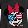 thumbnail image 3 of Disney - Minnie Flag Glasses - Youth Girls Fitted Short Sleeve T-Shirt, 3 of 5