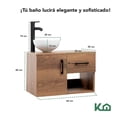 thumbnail image 4 of Mueble gabinete para baño KingsHouse con Botiquín espejo de 3 Puertas cafe grande, 4 of 8