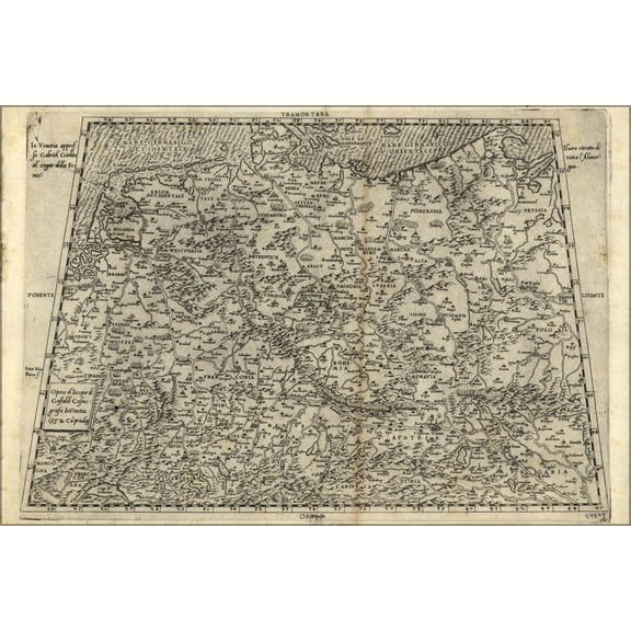 24"x36" Gallery Poster, map of Germany, 1552
