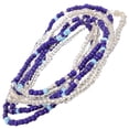 thumbnail image 2 of GOOHOCHY Cadenas de cintura hechas a mano con cuentas de playa, decorativas para el vientre, joyas de bikini para mujer (conjunto en azul oscuro), 2 of 8