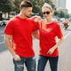 thumbnail image 3 of Camiseta de rendimiento atlético naranja para hombre - Tops de manga corta de algodón con cuello redondo para actividades deportivas al aire libre, 3 of 5