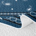 thumbnail image 5 of meiyoeat Vintage Paisley Bed Spread Queen,Rustic Western Style Queen Coverlet Set For Adults,Blue White,3 Pieces,1 Quilt and 2 Pillowcases, 5 of 7