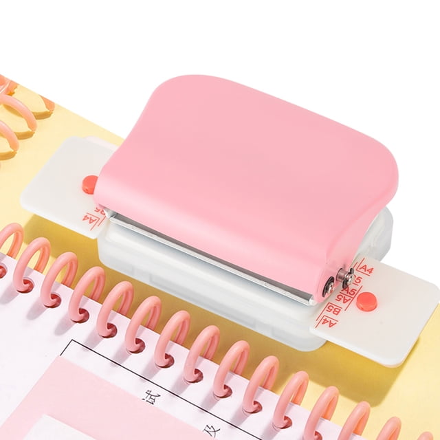 Perforadora manual ANGGREK Rosa para papel 26 30 20 orificios A4 B5 A5