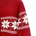 thumbnail image 5 of Aobny Red Fall Womans Sweaters Fair Isle Crew Neck Long Sleeve Graphic Button Up Cardigan Ladies Sweaters Sexy, 5 of 5