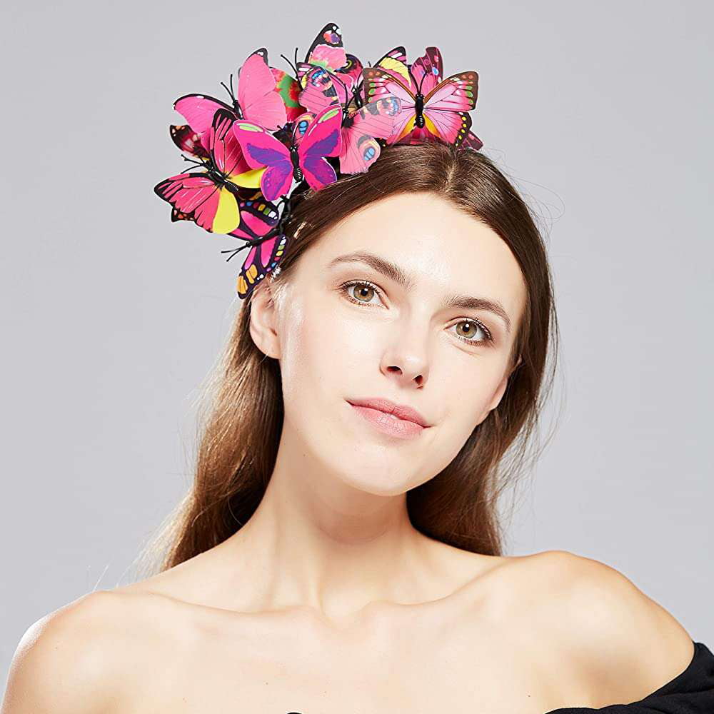 Coucoland Butterfly Fascinator Hat Kentucky Derby Fascinators Boho Style Headband Butterfly Headpiece 
