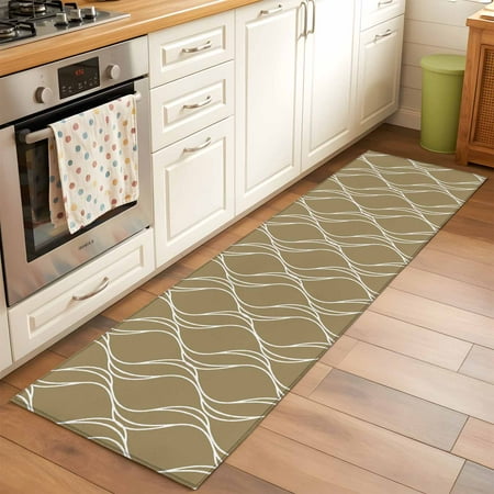 2 x6 Rug Runners for Hallways Kitchen Brown Stripes Non Slip Entryway Beside Floor Carpet Runner Simple Geometric Modern Monochrome Washable Laundry Room Bedroom Throw Rugs Mat for Family Pet