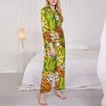 thumbnail image 3 of Goofa Tropical Summer Fruit Printed Women’s 2 Piece Pajama Set Super,Pajamas Women's Long Sleeve Sleepwear Soft Button Down Loungewear Pjs Lounge Set Nightwear-Large, 3 of 9