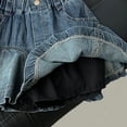 thumbnail image 5 of GiLiling Denim Skirts for Girls Mini Flared Short Skirt Elastic Waist Ruffle Hem Jean Skirt with Pockets for Casual Summer Wear (Light Blue, 4-5 Years), 5 of 5