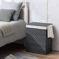 thumbnail image 4 of Handwoven Laundry Basket Hamper with Removable Liner Bag and Lid, Collapsible Clothes Hamper with Handle, Grey, 4 of 6