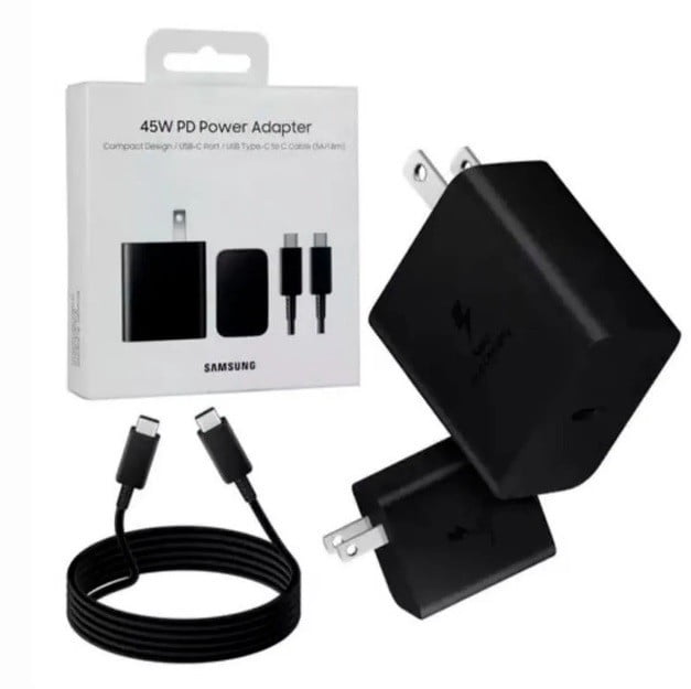 Original 45W Super Fast Charging Wall Charger for Samsung Galaxy S24+, 6ft Cable, USB-C Power Adapter with Fast Charge Support, Compact Travel Design, Retail Packaging