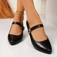thumbnail image 6 of Womens Mary Jane Low Heels Closed Square Toe Shoes (Black 7.5), 6 of 6