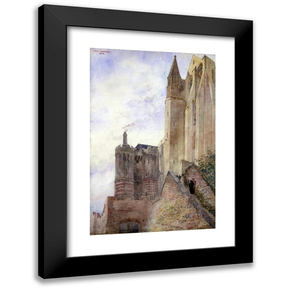 Cass Gilbert 11x14 Black Modern Framed Museum Art Print Titled - Mont Saint Michel, France (1906)