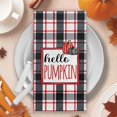 thumbnail image 5 of Fall Hello Pumpkin Kitchen Dish Towels Set of 2, Black Red Autumn Plaid Check Hand Towels Drying Baking Cooking Cloth, Thanksgiving Farmhouse Home Sweet Home Kitchen Decor 18 x 26 Inch, 5 of 6