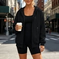 thumbnail image 6 of Tdoqot Womens Hoodie with Pockets- Loose Fit Zip Up Casual Long Sleeve Fall Sweatshirt Track Jacket Black Size XL, 6 of 8