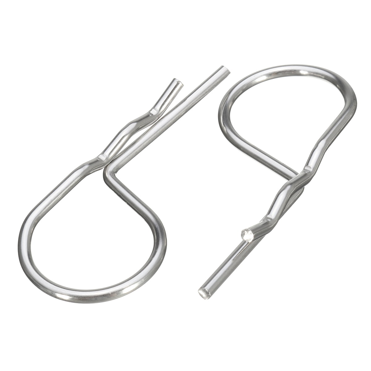 Universal Muscle Car Chrome Hair Pin Style Hood Pin Set With Lanyards