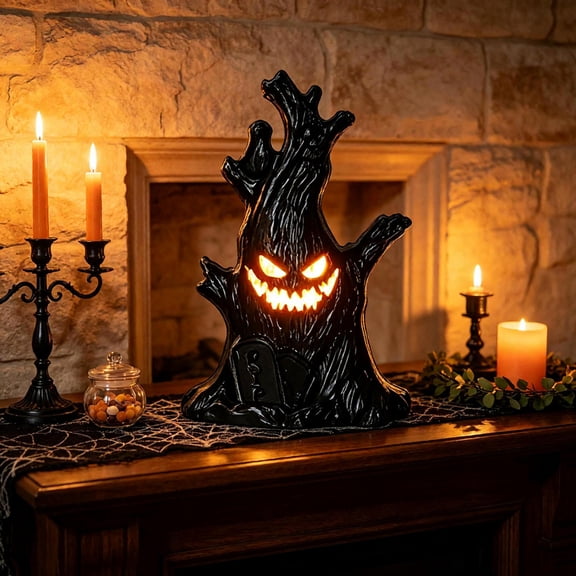 Dalxymotic Halloween Tree Demon Ornament Light, Weird Tabletop Light Decor, Scary Eerie Device Decoration, Halloween Tree Demon Ornament Light Decoration for Party, Home, Table