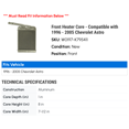 thumbnail image 2 of Front Heater Core - Compatible with 1996 - 2005 Chevy Astro 1997 1998 1999 2000 2001 2002 2003 2004, 2 of 2