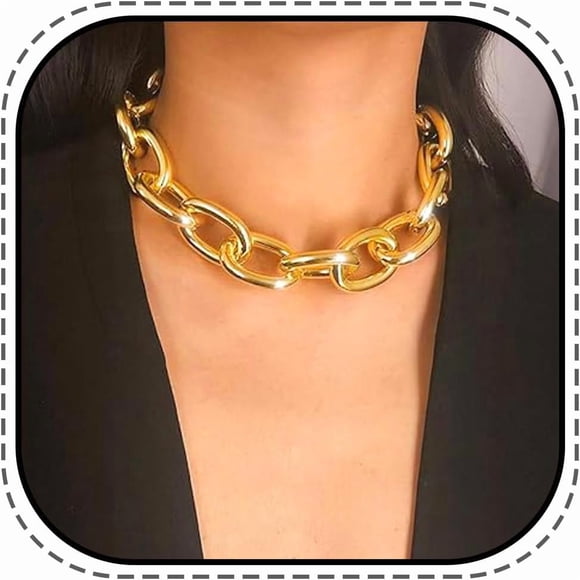 Chunky Choker Necklace Gold Cuba Link Necklaces Chain Punk Hip Hop Necklace for Women