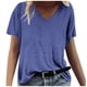 thumbnail image 2 of Fiudx Ofertas Del Día Moda Mujer Casual Cuello En V Blusa Sólida Manga Corta Camiseta Verano Tops, 2 of 4