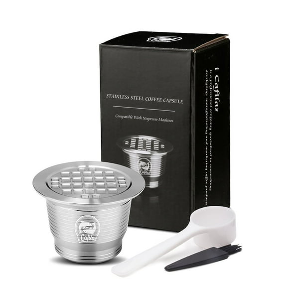 Refillable Square-hole Coffee Capsule Pod Filter Dripper Tamper for Nespresso