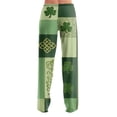 thumbnail image 6 of Fgvctg Womens Pajama Pants St. Patrick's Day Loungewear Sleepwear Wide Leg Pajamas Shamrock Clover Graphic High Waisted Pj Pants Stretch Spring Fall Drawstring Lounge Pants with Pockets Green S, 6 of 6