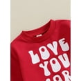 thumbnail image 6 of Baby Valentine's Day Outfit Letter Print Long Sleeve Sweatshirt and Elastic Pants Set for Newborn Infant Fall Clothes, 6 of 10