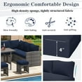 thumbnail image 6 of YODOLLA Outdoor Cushions, 4 inch Patio Cushions for Outdoor Furniture, Replacement Cushions Fits 7-Seats Sectional Rattan Conversation Set, Splashproof, Memory Foam Cushions and Covers (Navy), 6 of 8