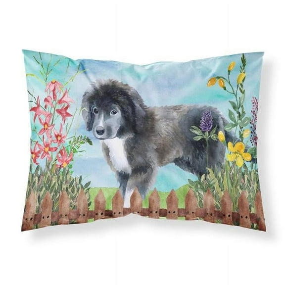 Newfoundland Puppy Spring Fabric Standard Pillowcase