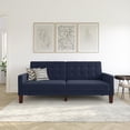 thumbnail image 3 of Better Homes & Gardens Porter Fabric Tufted Futon, Navy Linen, 3 of 18