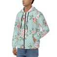 thumbnail image 3 of Kdxio Vintage Floral Print Men Hoodies Casual Hoodies for Men with Zip Pockets Full Zip Long Sleeve Sweatshirt Sports Hooded Jacket-Small, 3 of 5