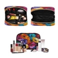 thumbnail image 4 of Iauyy 3 Piece Large Portable Hanging Toiletry Bags for Travel,Foldable Makeup Organizer with Multiple Compartments for Men&Women，Pointillism Technique, 4 of 9