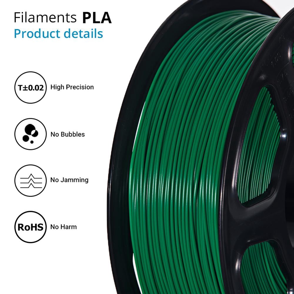 Green Color 3D Filament Plastic PLA Filament 1KG 1.75mm 3D Printing Materials Plastic for 3D Printer