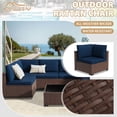 thumbnail image 5 of KIGOTY 7 Piece Outdoor Patio Furniture, Wicker Rattan Outdoor Conversation Set Sectional Sofas for Backyard, Garden, Brown-Navy Blue, 5 of 7